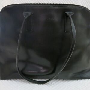 Furla Black Leather Handbag/Satchel Double Handles